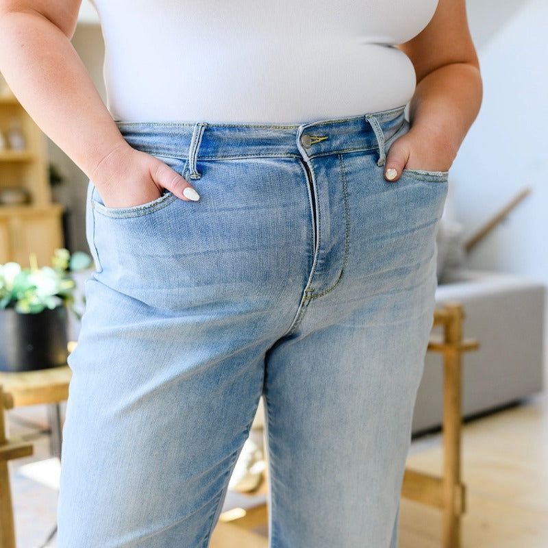 Judy Blue High Waist Straight Leg Jeans sold by Boujee Boutique product image thumbnail 6