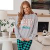 Merry Christmas Sweatshirt in Grey sold by Boujee Boutique