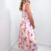 Pastel Petals Floral Tie Strap Midi Dress sold by Boujee Boutique