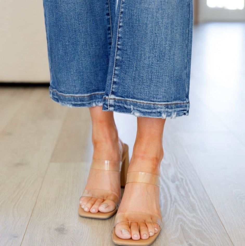 Judy Blue High Waist Vintage Wash Wide Leg Crop Jeans sold by Boujee Boutique product image thumbnail 9