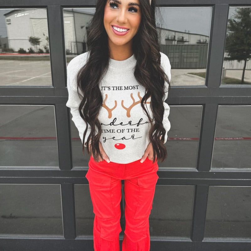 Oatmeal It's the Most Wonderful Time Of The Year Sweater sold by Boujee Boutique product image thumbnail 3