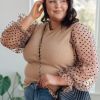 Dots on My Sleeves Blouse sold by Boujee Boutique