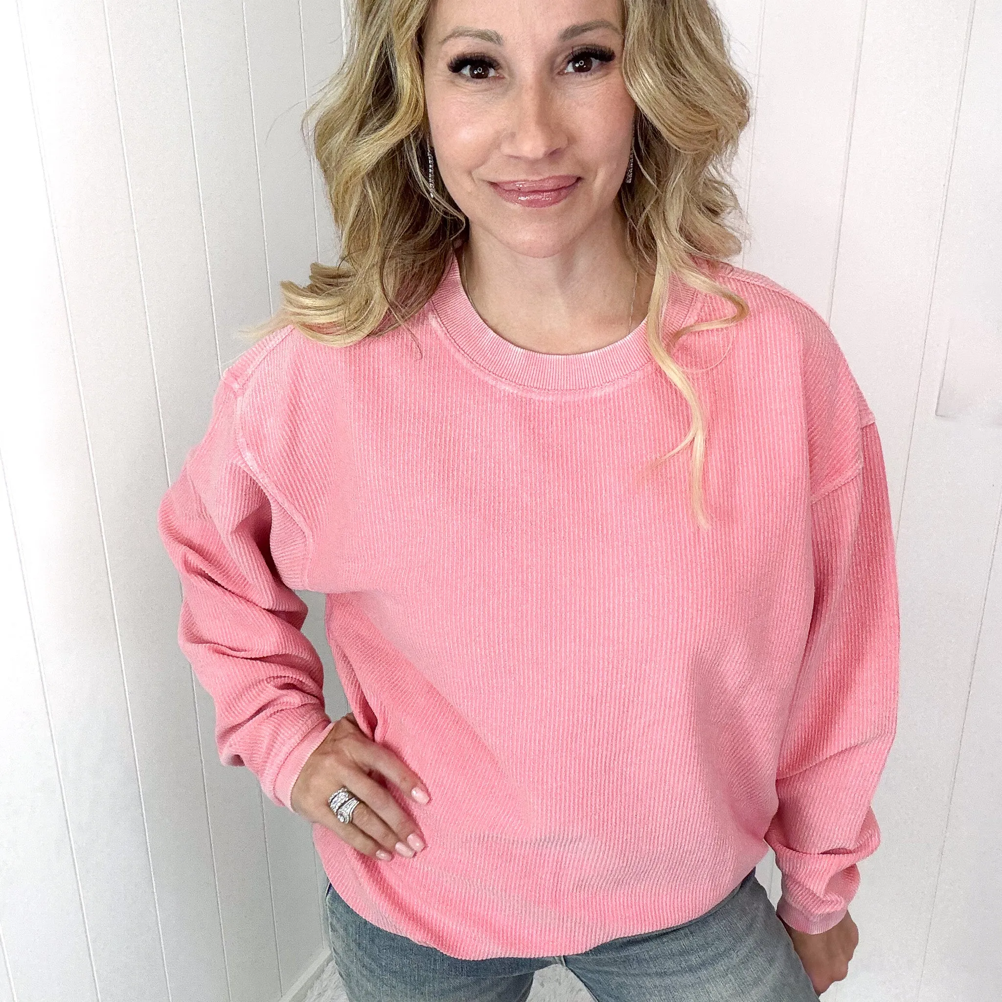 Conch Shell Oversized Luxe Soft Corded Crewneck Long Sleeve Pullover Sweater sold by Boujee Boutique product image thumbnail 4