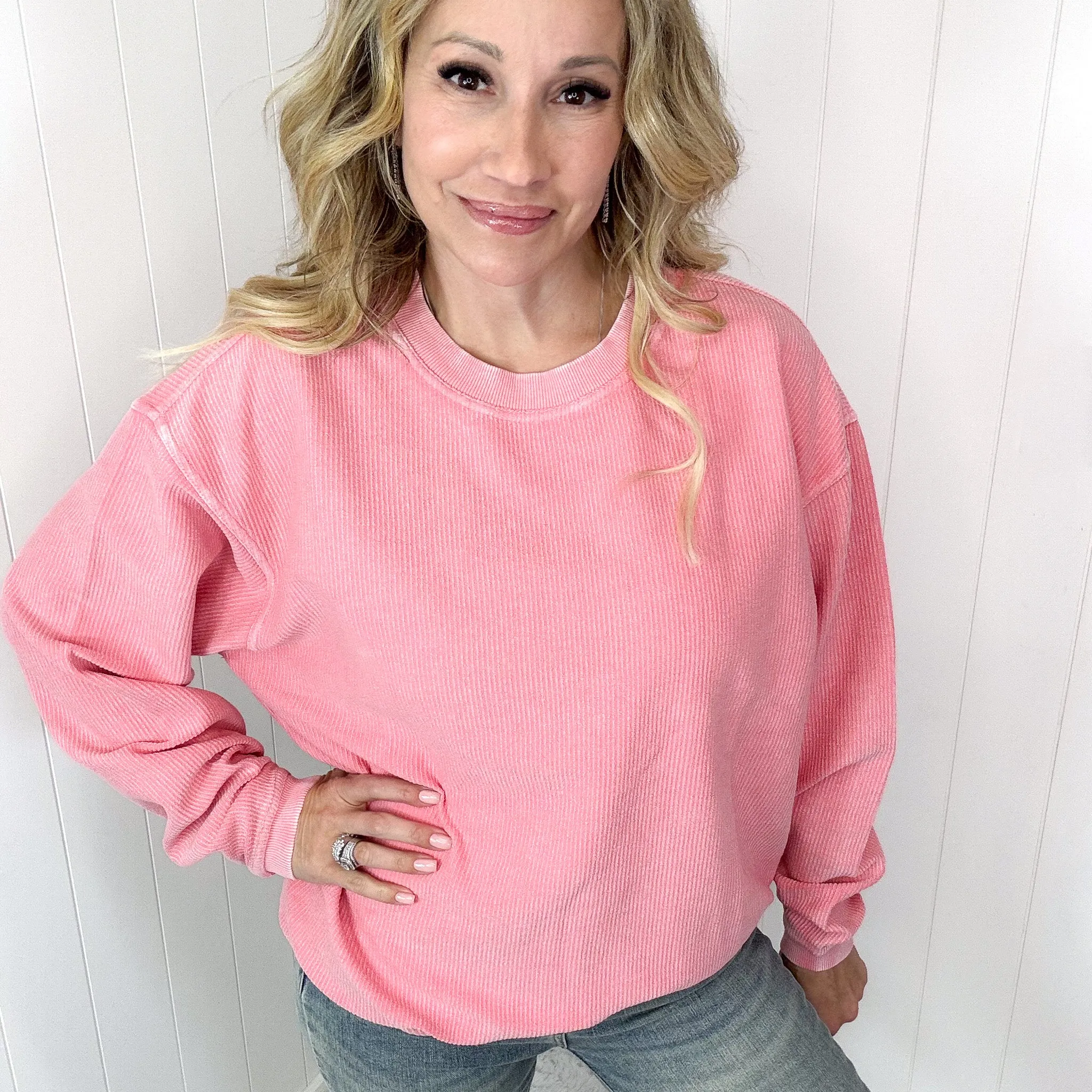 Conch Shell Oversized Luxe Soft Corded Crewneck Long Sleeve Pullover Sweater sold by Boujee Boutique product image thumbnail 3