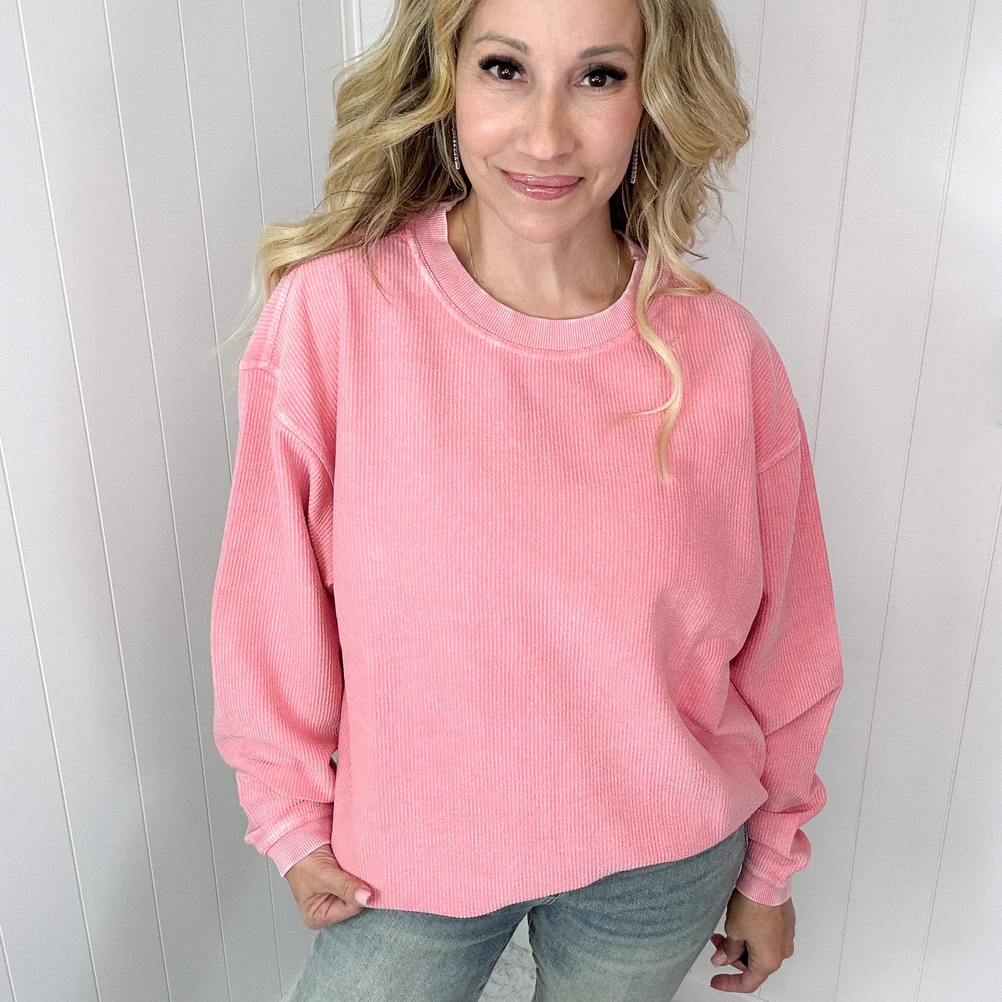 Conch Shell Oversized Luxe Soft Corded Crewneck Long Sleeve Pullover Sweater sold by Boujee Boutique product image thumbnail 2