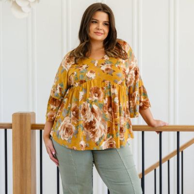 Floral Go With the Flow V-Neck Top sold by Boujee Boutique