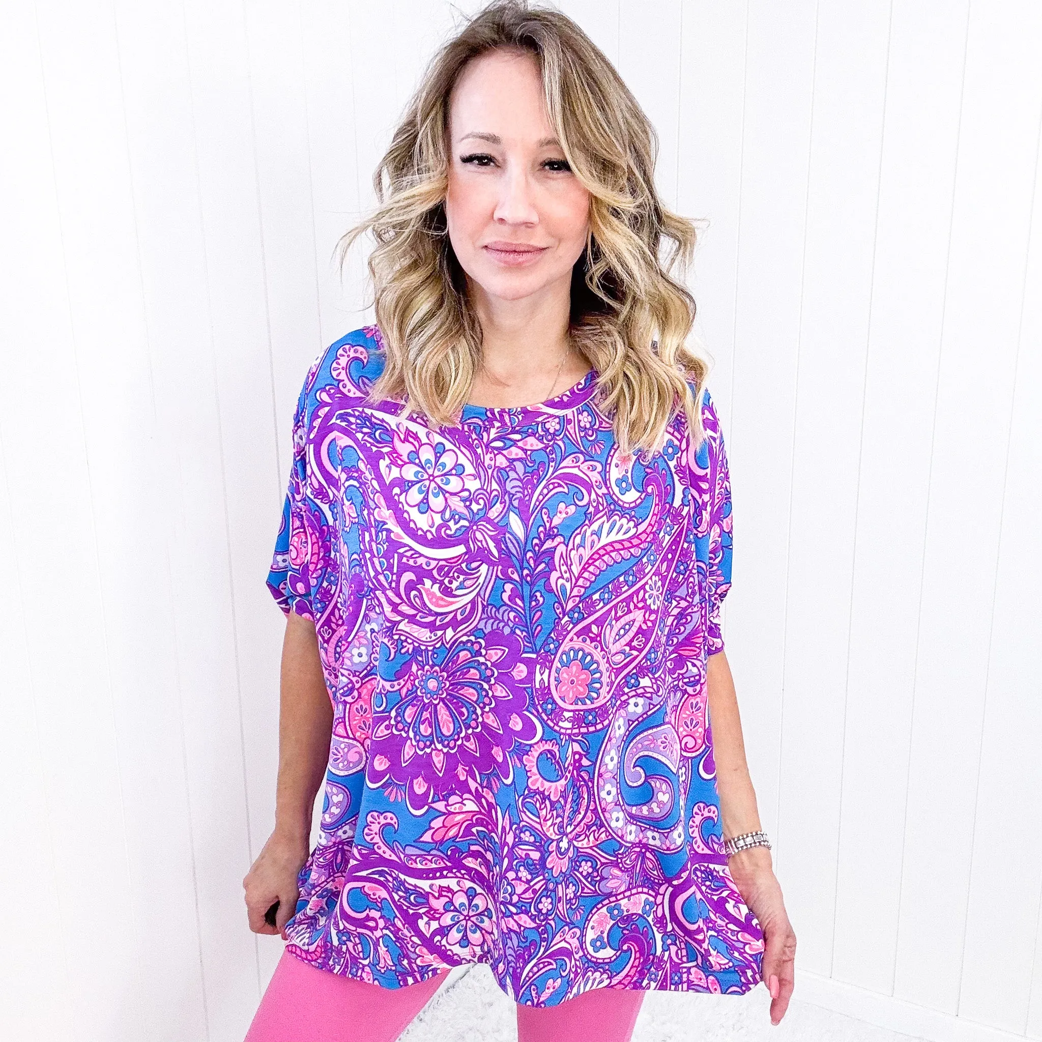 Dear Scarlett Essential Blouse in Purple Paisley sold by Boujee Boutique product image thumbnail 2