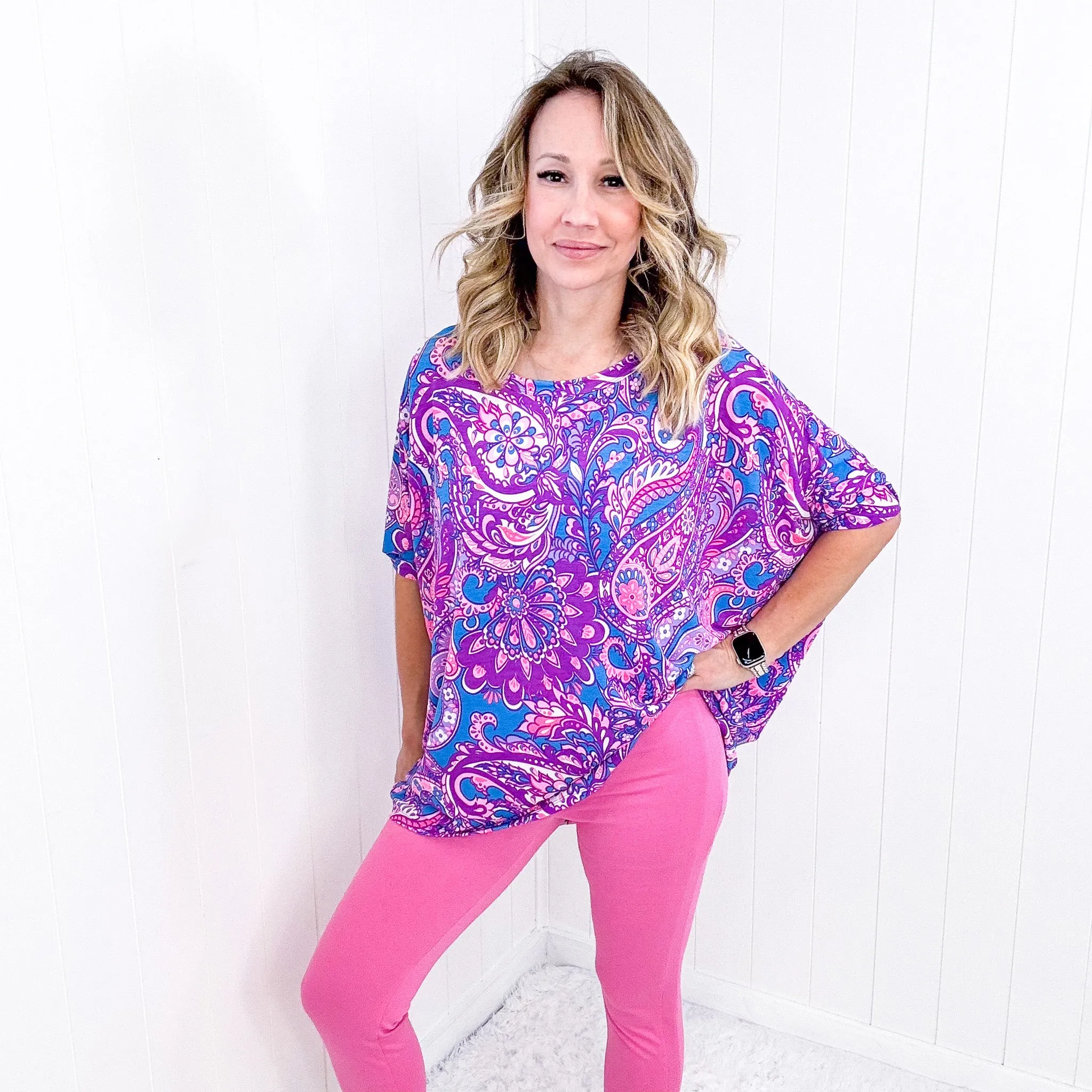 Dear Scarlett Essential Blouse in Purple Paisley sold by Boujee Boutique product image thumbnail 4