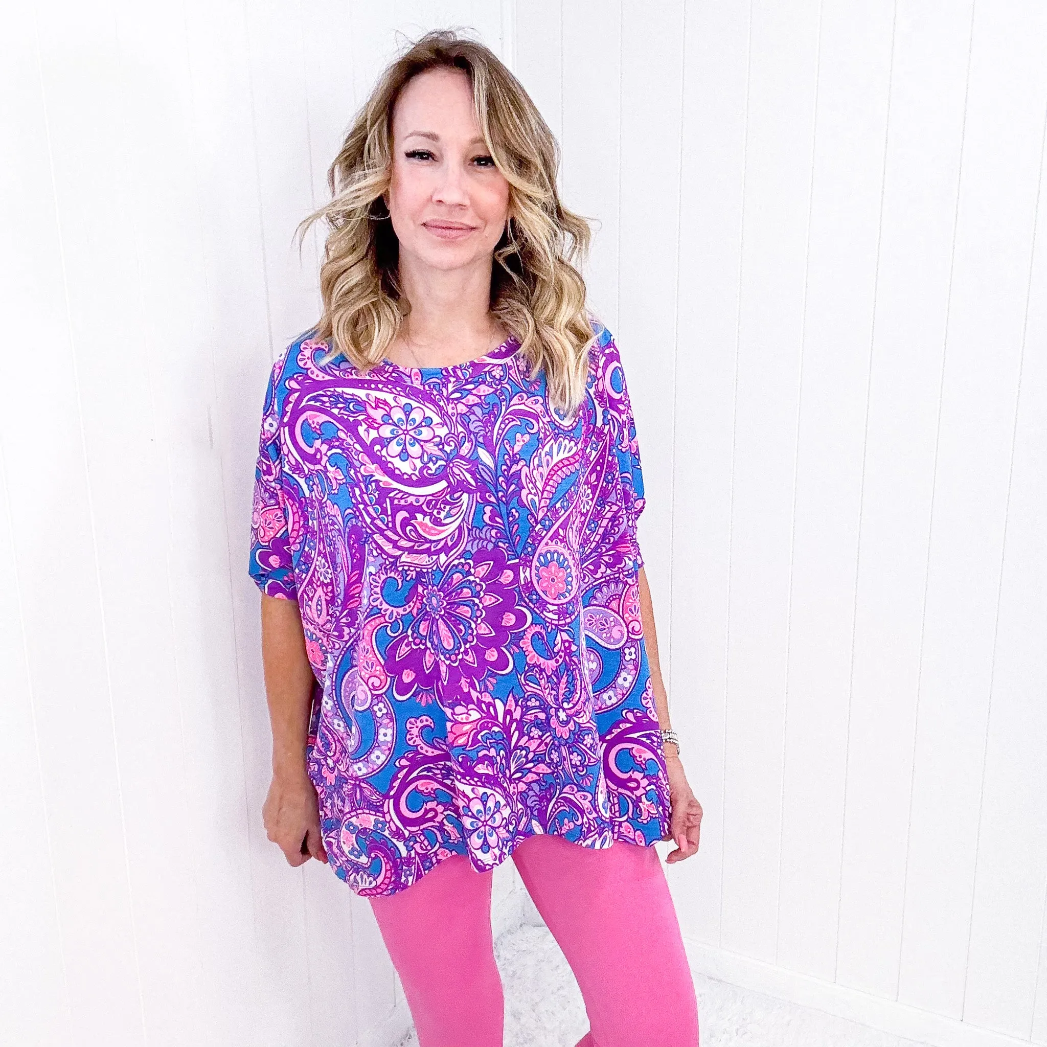 Dear Scarlett Essential Blouse in Purple Paisley sold by Boujee Boutique product image thumbnail 3