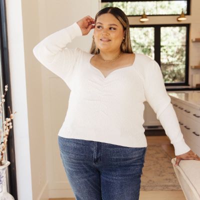 White Carefully Chosen Long Sleeve Top sold by Boujee Boutique