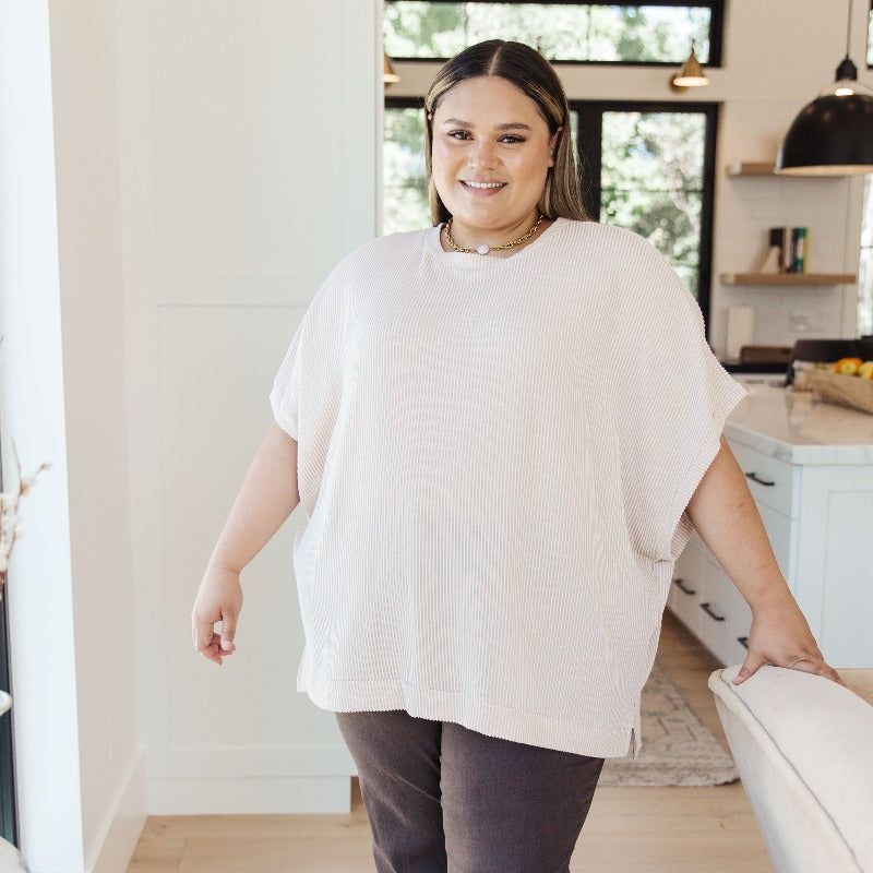 Beige Love or Leave Oversized Short Sleeve Top sold by Boujee Boutique product image thumbnail 7