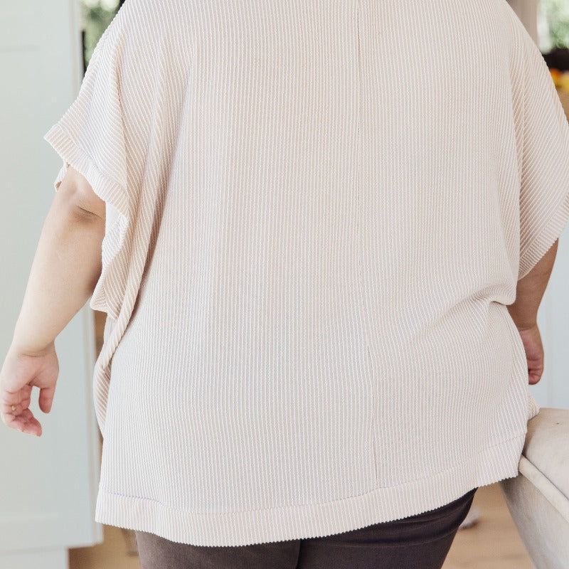 Beige Love or Leave Oversized Short Sleeve Top sold by Boujee Boutique product image thumbnail 5