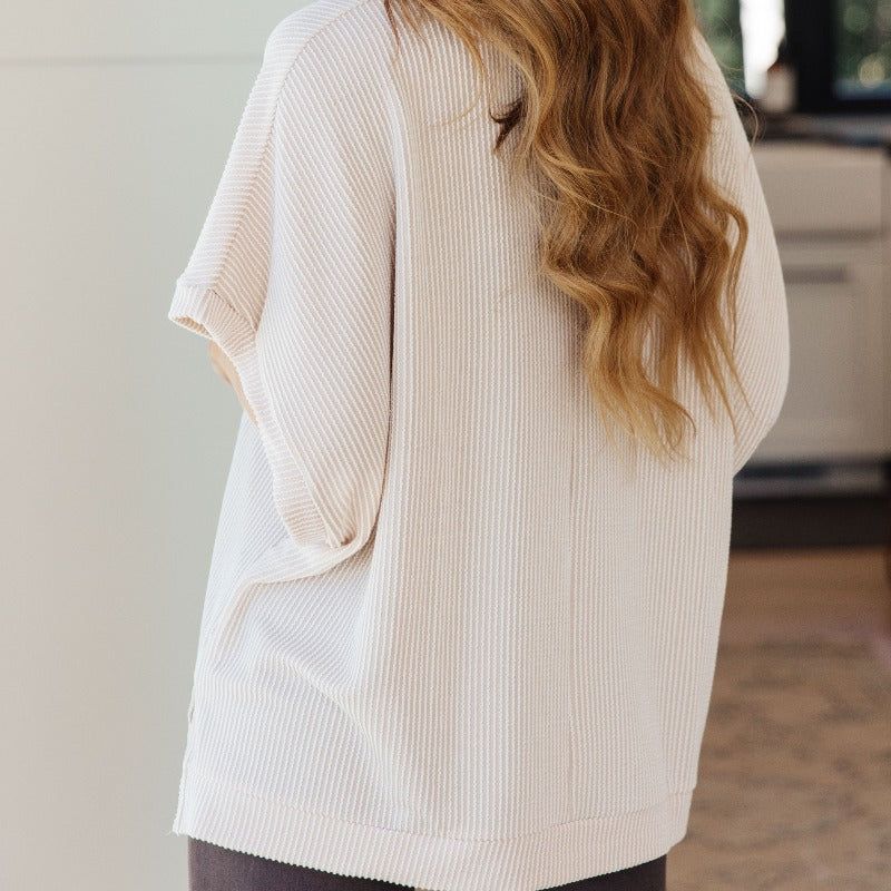 Beige Love or Leave Oversized Short Sleeve Top sold by Boujee Boutique product image thumbnail 6