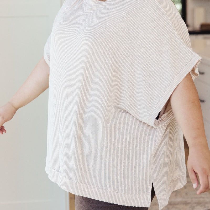 Beige Love or Leave Oversized Short Sleeve Top sold by Boujee Boutique product image thumbnail 3