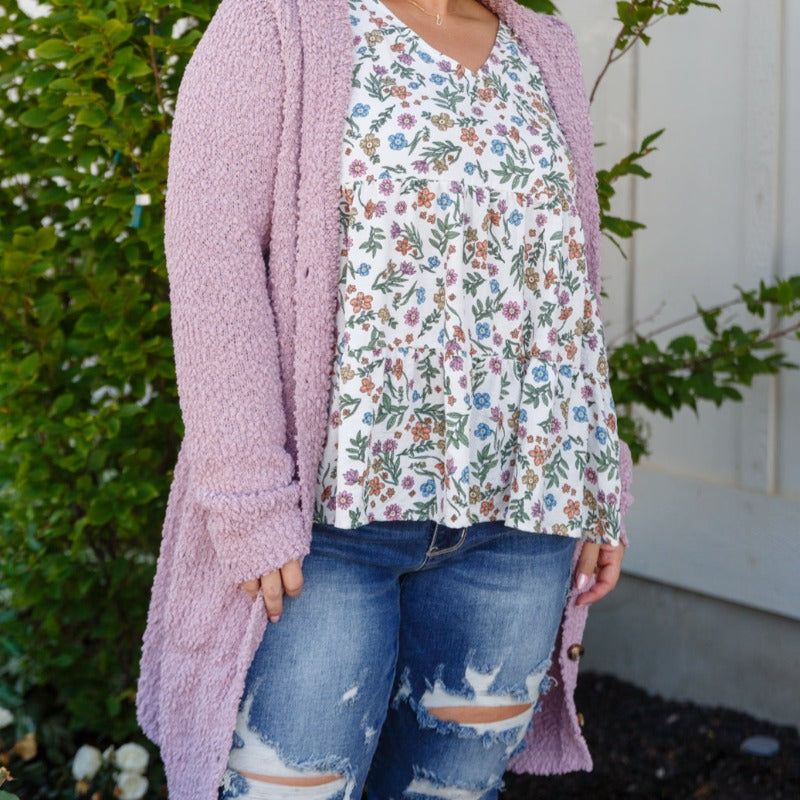 Soft Wisteria Hooded Long Cardigan sold by Boujee Boutique product image thumbnail 5