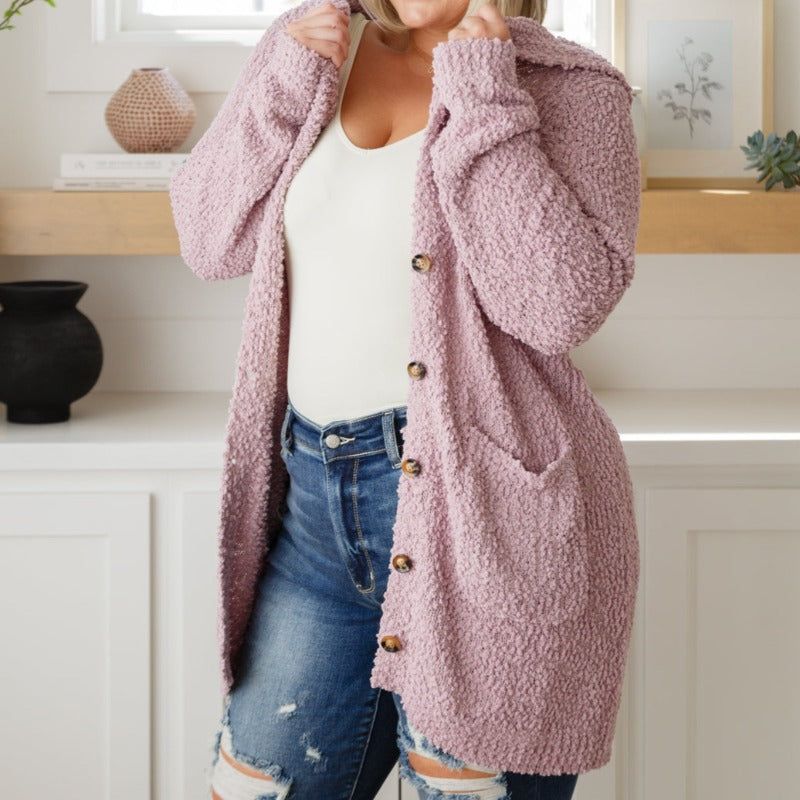 Soft Wisteria Hooded Long Cardigan sold by Boujee Boutique product image thumbnail 3