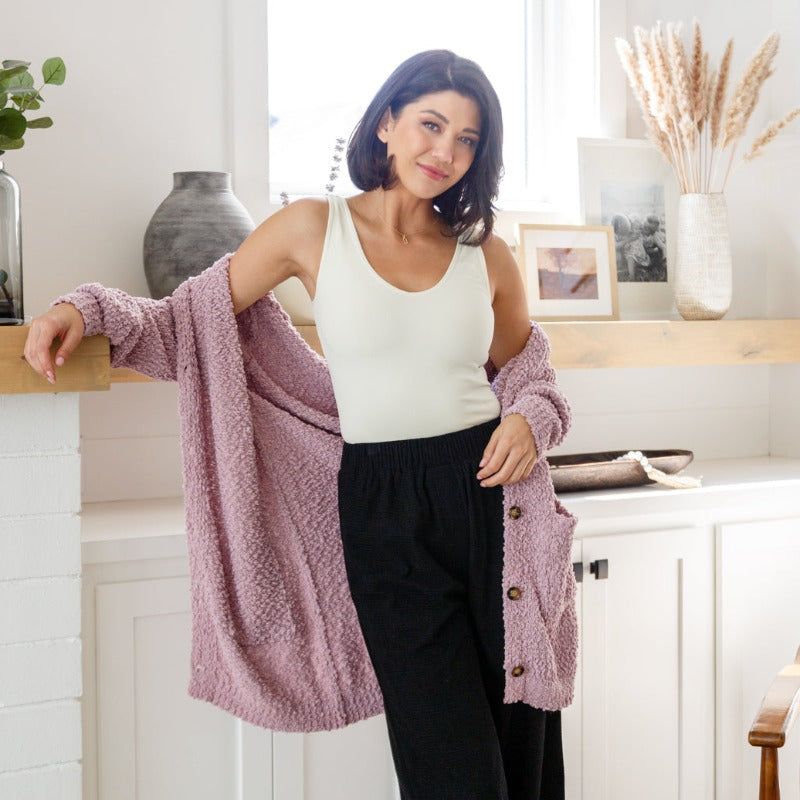 Soft Wisteria Hooded Long Cardigan sold by Boujee Boutique product image thumbnail 4