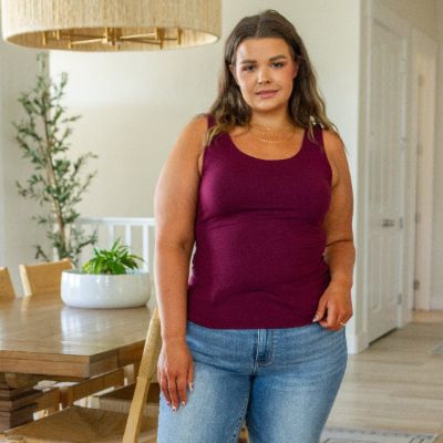 Casual But Cool Tank Top in Burgundy sold by Boujee Boutique