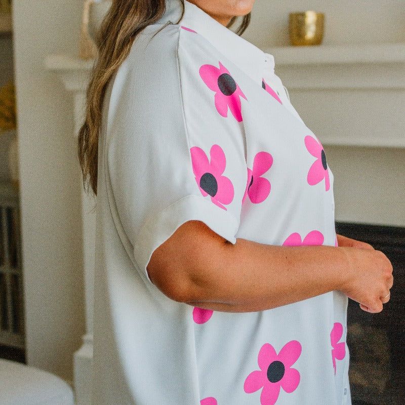 Daisy Delight Mod Floral Button Down Blouse sold by Boujee Boutique product image thumbnail 5