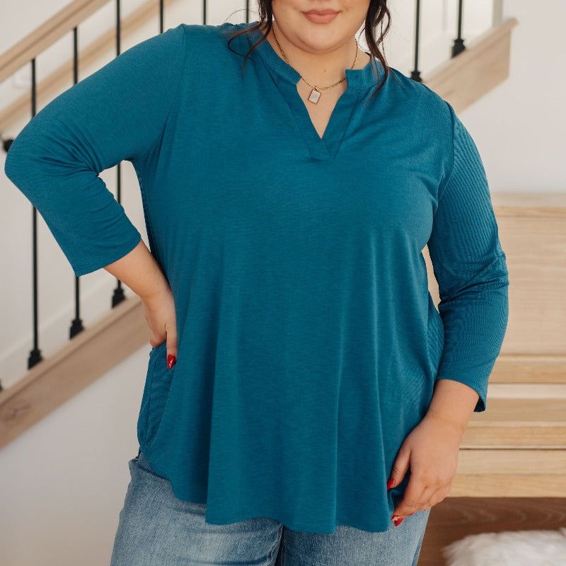 So Outstanding Top in Teal sold by Boujee Boutique product image thumbnail 3