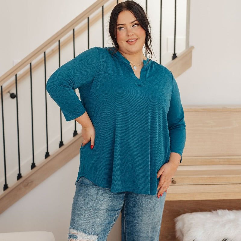 So Outstanding Top in Teal sold by Boujee Boutique product image thumbnail 4