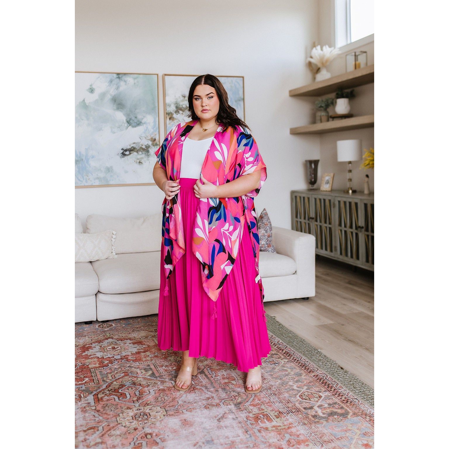 Pleated Just Too Hot Maxi Skirt in Hot Pink sold by Boujee Boutique product image thumbnail 19