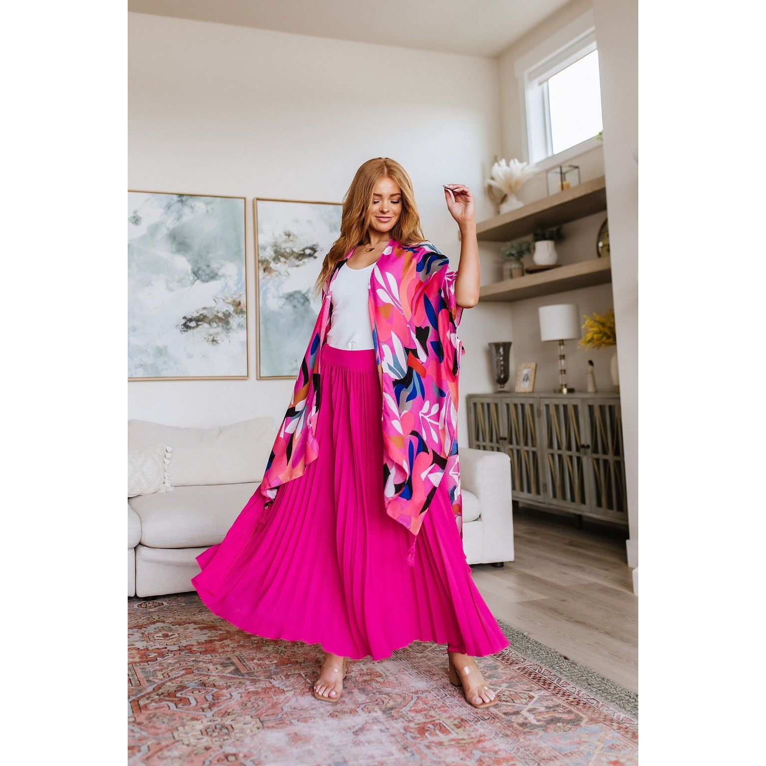 Pleated Just Too Hot Maxi Skirt in Hot Pink sold by Boujee Boutique product image thumbnail 16