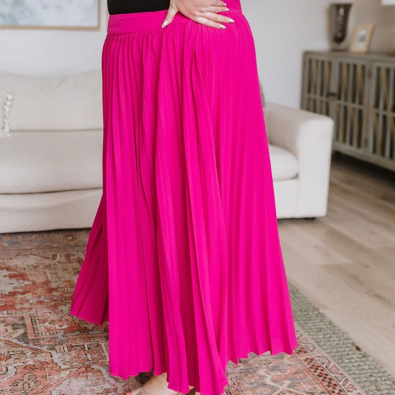 Pleated Just Too Hot Maxi Skirt in Hot Pink sold by Boujee Boutique product image thumbnail 4
