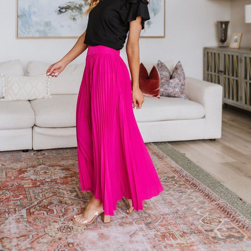 Pleated Just Too Hot Maxi Skirt in Hot Pink sold by Boujee Boutique product image thumbnail 14