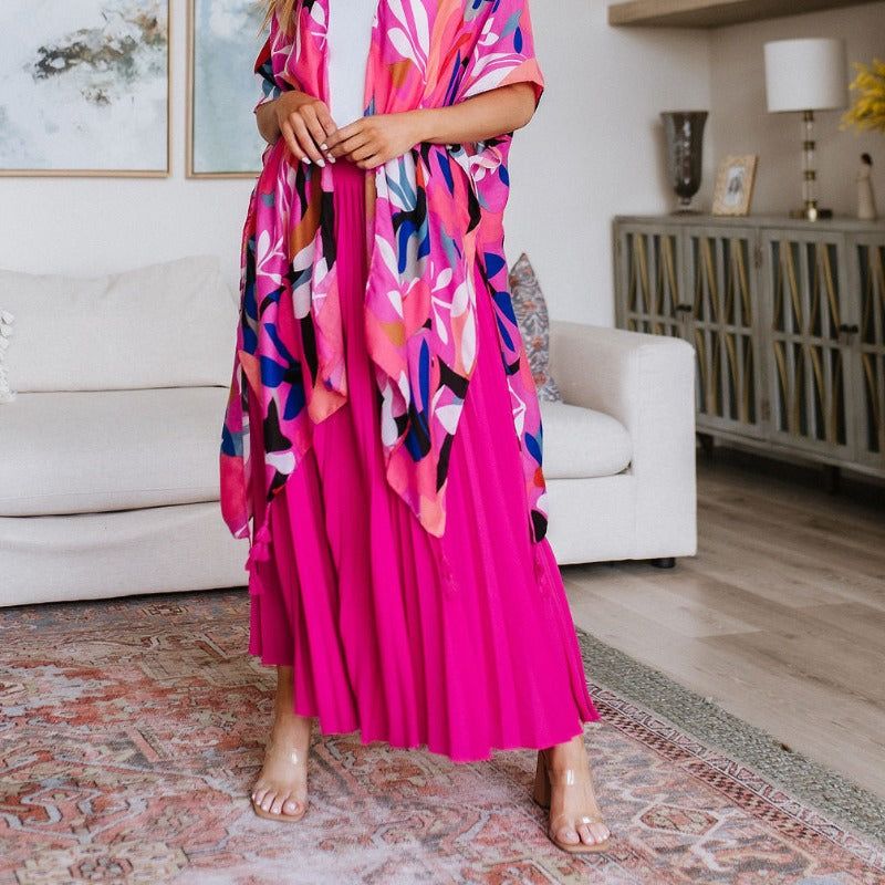 Pleated Just Too Hot Maxi Skirt in Hot Pink sold by Boujee Boutique product image thumbnail 11
