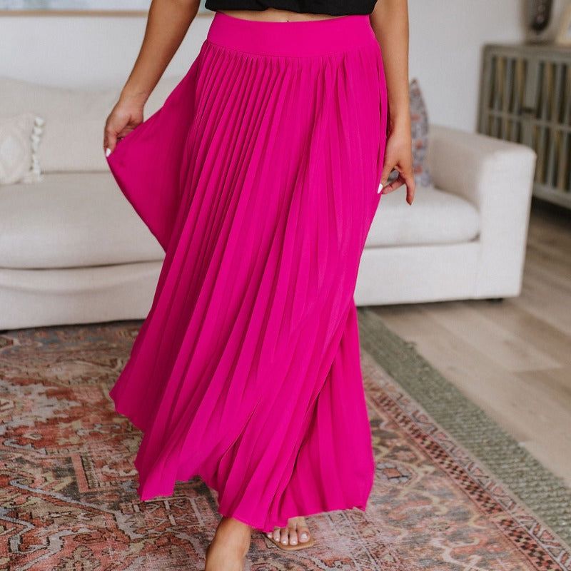 Pleated Just Too Hot Maxi Skirt in Hot Pink sold by Boujee Boutique product image thumbnail 12