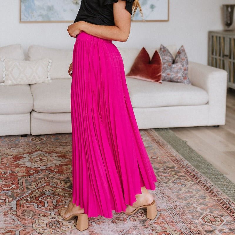 Pleated Just Too Hot Maxi Skirt in Hot Pink sold by Boujee Boutique product image thumbnail 6