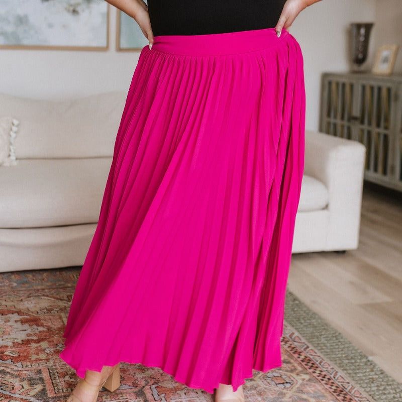 Pleated Just Too Hot Maxi Skirt in Hot Pink sold by Boujee Boutique product image thumbnail 3