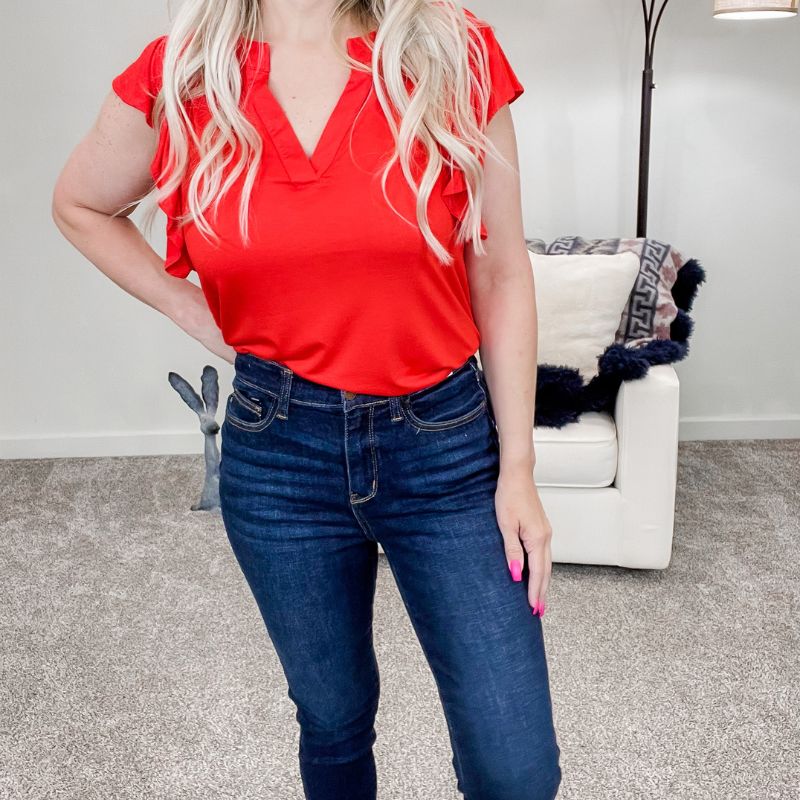 Judy Blue High Waist Dark Handsanded Skinny Jeans sold by Boujee Boutique product image thumbnail 5