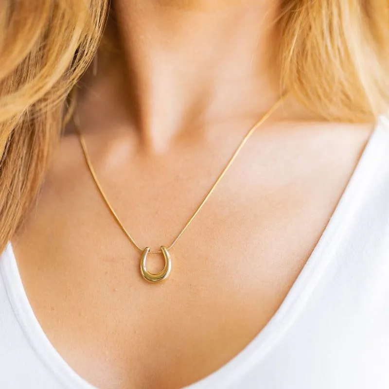 Lucky Horseshoe Pendant Necklace sold by Boujee Boutique