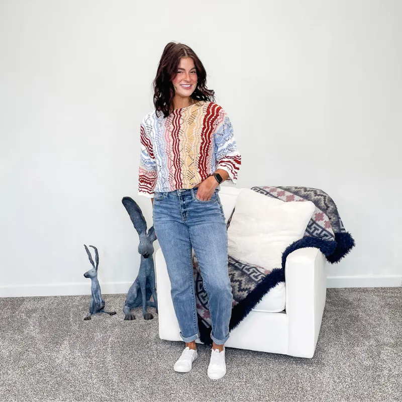 Judy Blue Liz Mid Rise Bleach Wash Boyfriend Jeans sold by Boujee Boutique