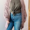The Way It Was Long Cardigan Sweater in Mauve sold by Boujee Boutique
