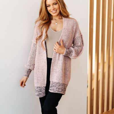 The Way It Was Long Cardigan Sweater in Mauve sold by Boujee Boutique