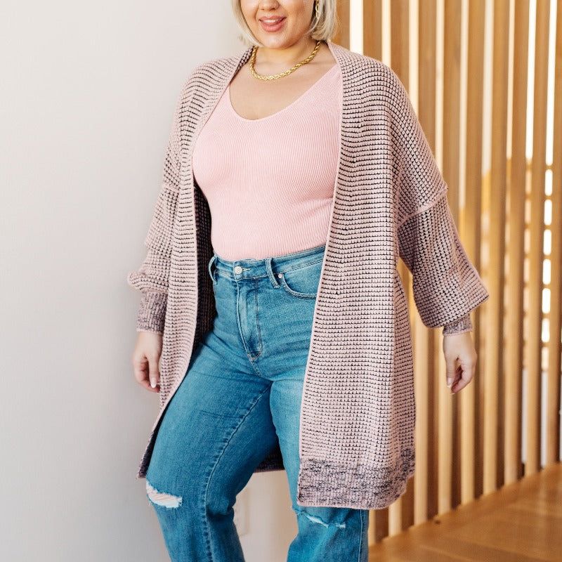 The Way It Was Long Cardigan Sweater in Mauve sold by Boujee Boutique product image thumbnail 3