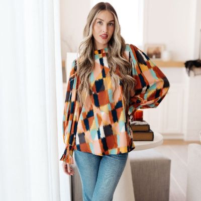 Call It What It Is Modern Print Blouse sold by Boujee Boutique