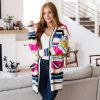 Felt Cute Bright Colors Striped Cardigan sold by Boujee Boutique