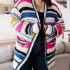 Felt Cute Bright Colors Striped Cardigan sold by Boujee Boutique