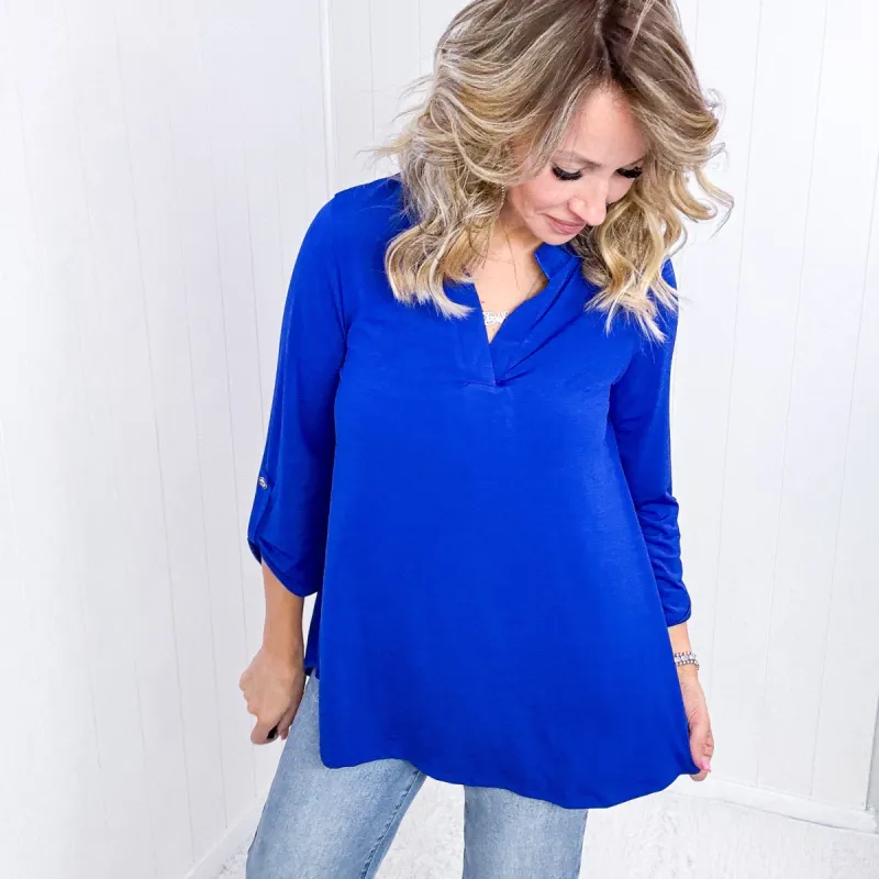 Dear Scarlett Lizzy Top in Royal Blue sold by Boujee Boutique