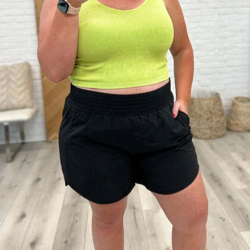 Black Windbreaker Smocked Waistband Running Shorts sold by Boujee Boutique