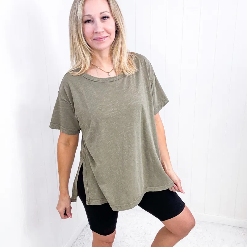 Washed Green Oversized Short Sleeve Tee sold by Boujee Boutique