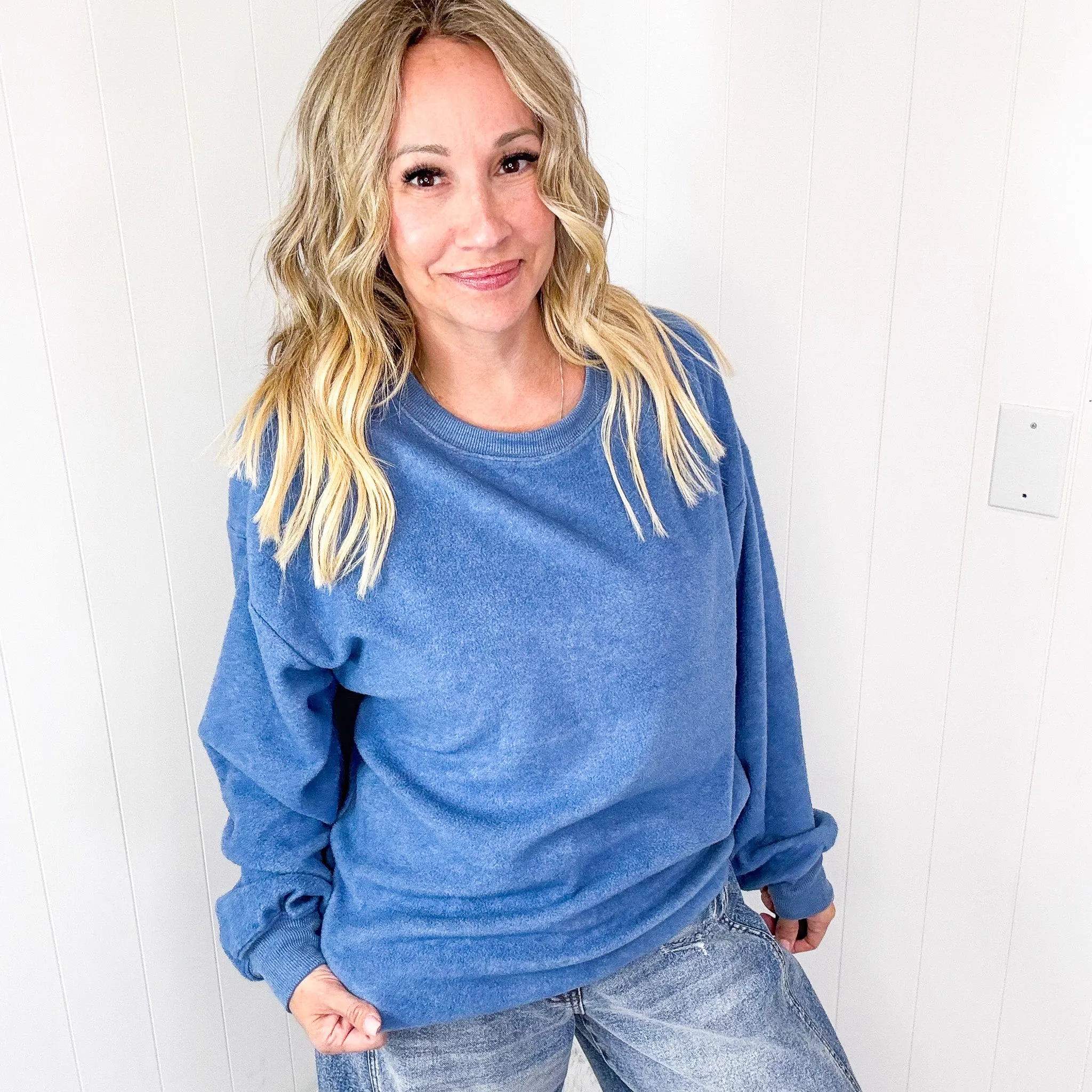 Casual Luxe Brushed Hacci Loose Fitting Long Sleeve Top In 3 Options sold by Boujee Boutique