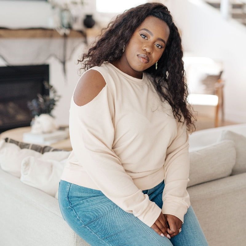 Carefully Crafted Cold Shoulder Blouse sold by Boujee Boutique