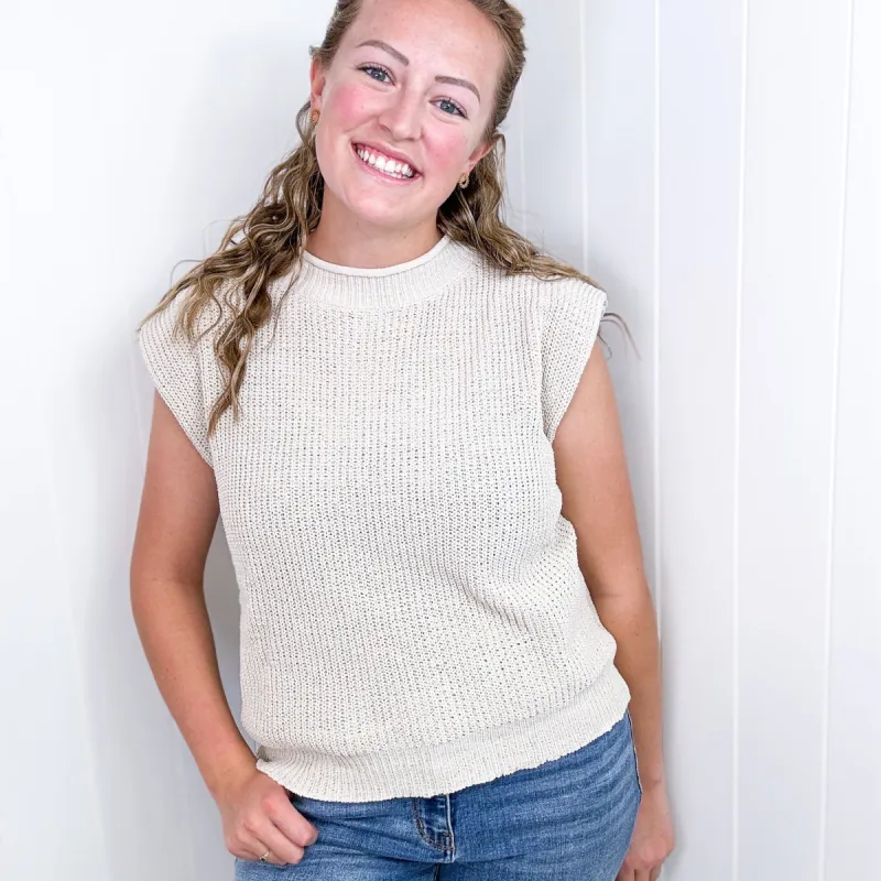 Soft Style Oversized Sweater Vest In Ecru made by Very J