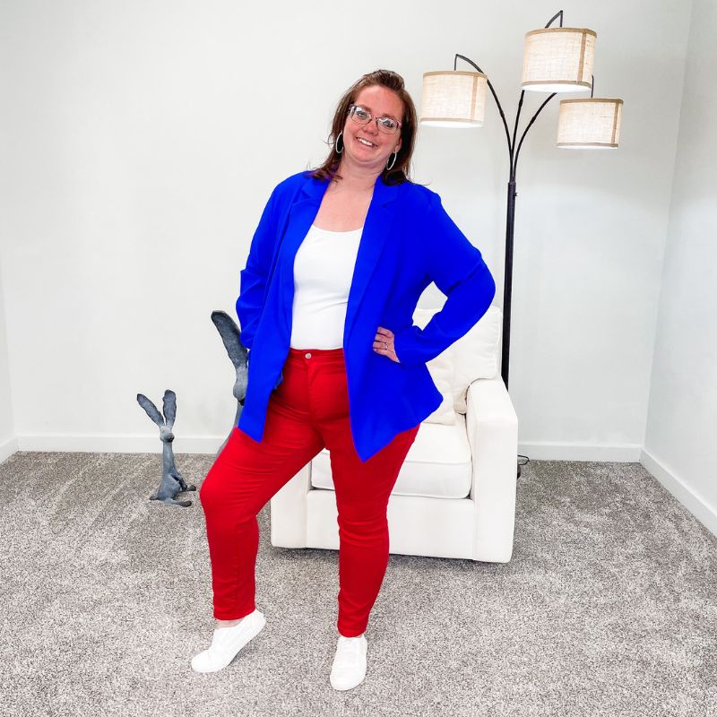 Judy Blue High Waist Tummy Control Red Skinny Jeans sold by Boujee Boutique product image thumbnail 5