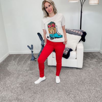 Judy Blue High Waist Tummy Control Red Skinny Jeans sold by Boujee Boutique